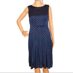 Jones New York navy polkadot dress